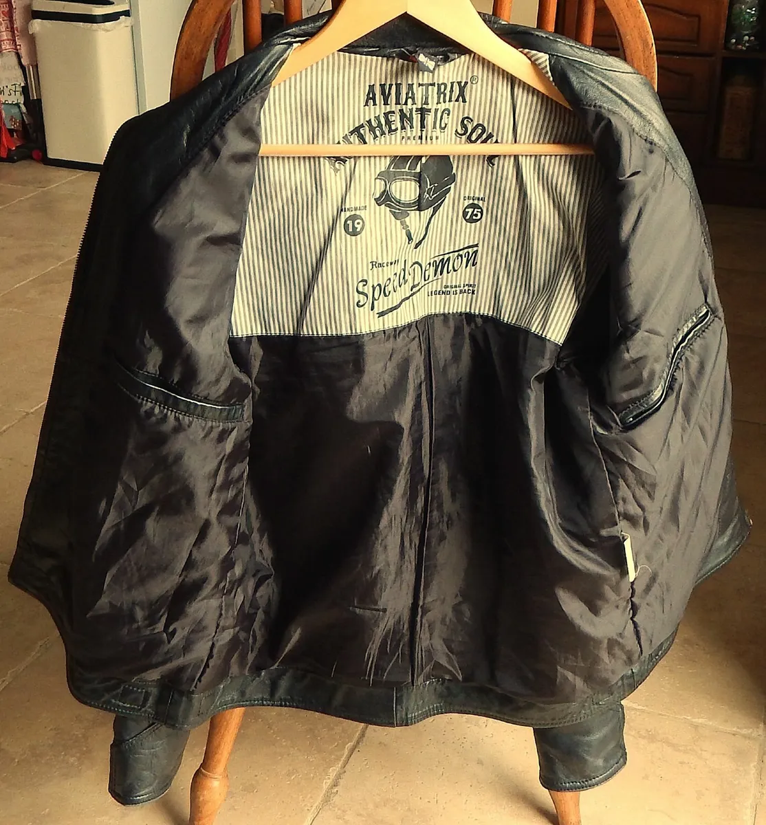 Gents Aviatrix Speed Demon Leather Biker Jacket - Image 3