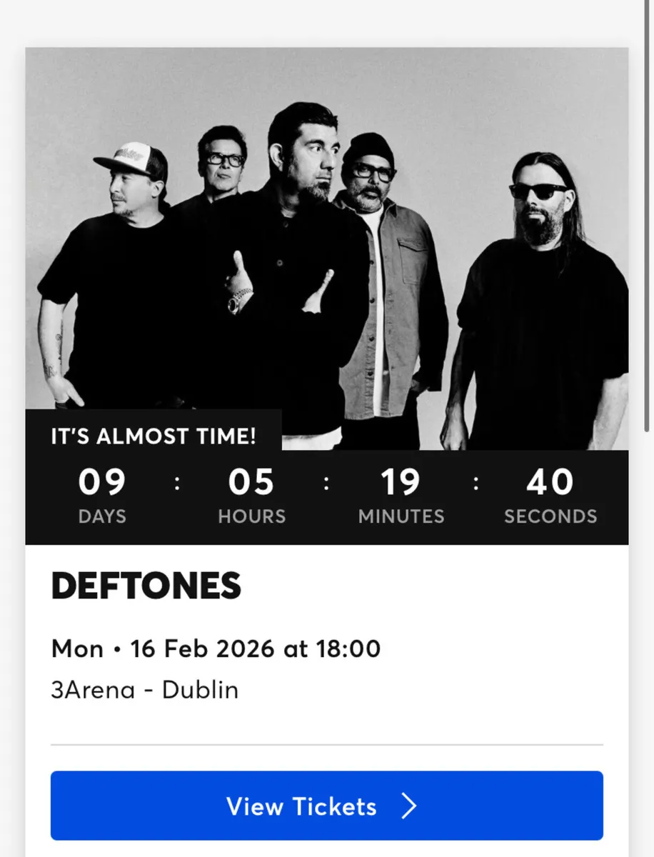 3x Deftones Seated Tickets