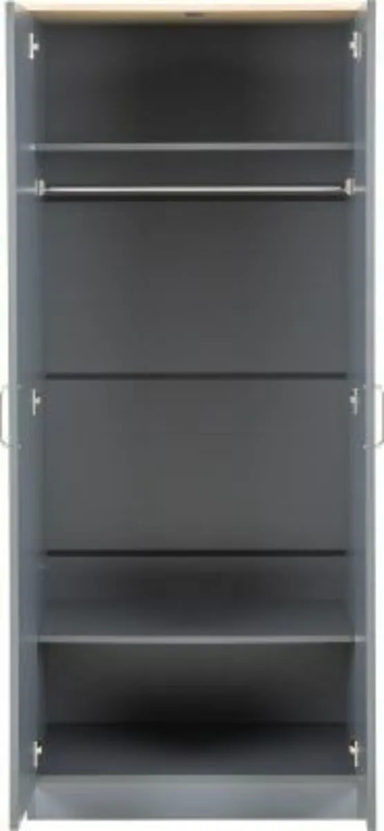 NEW PORTLAND FLAT PACK 2 DOOR WARDROBE @ CJM - Image 2