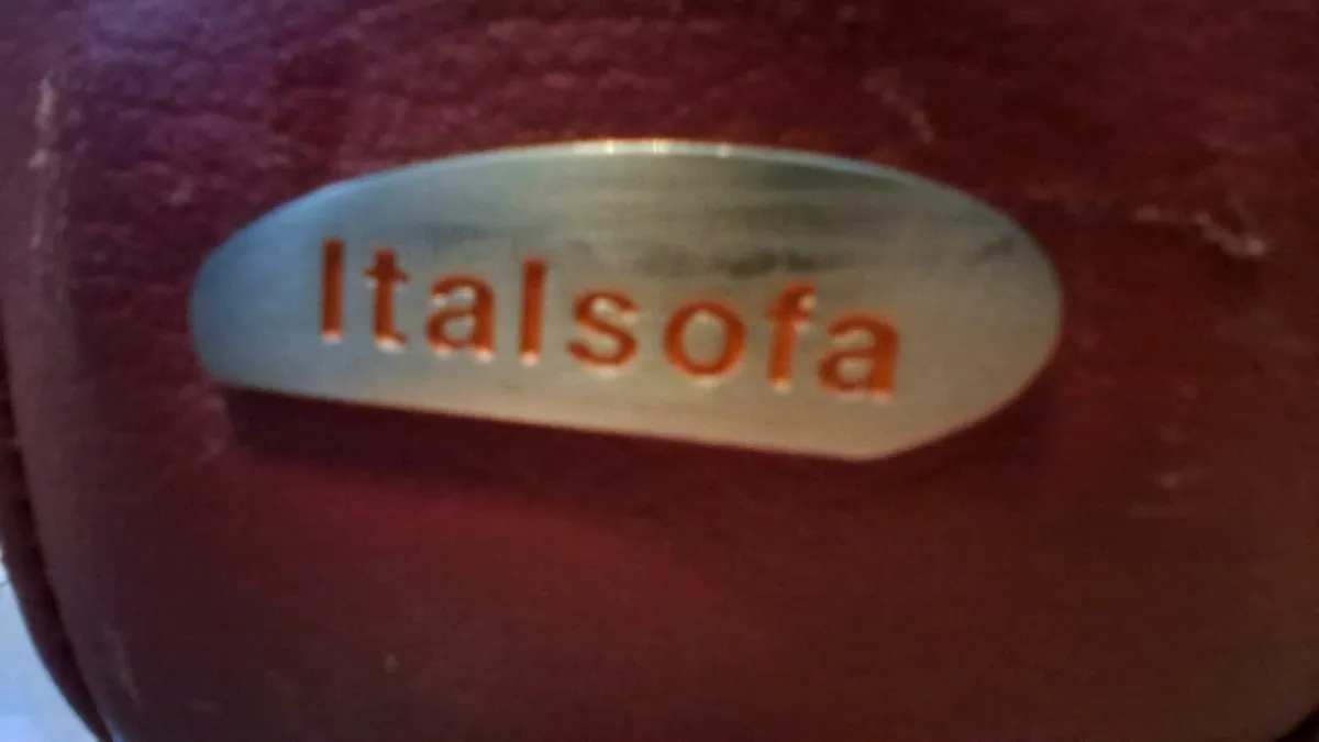 Italsofa Real Leather Armchair – Deep Red - Image 3