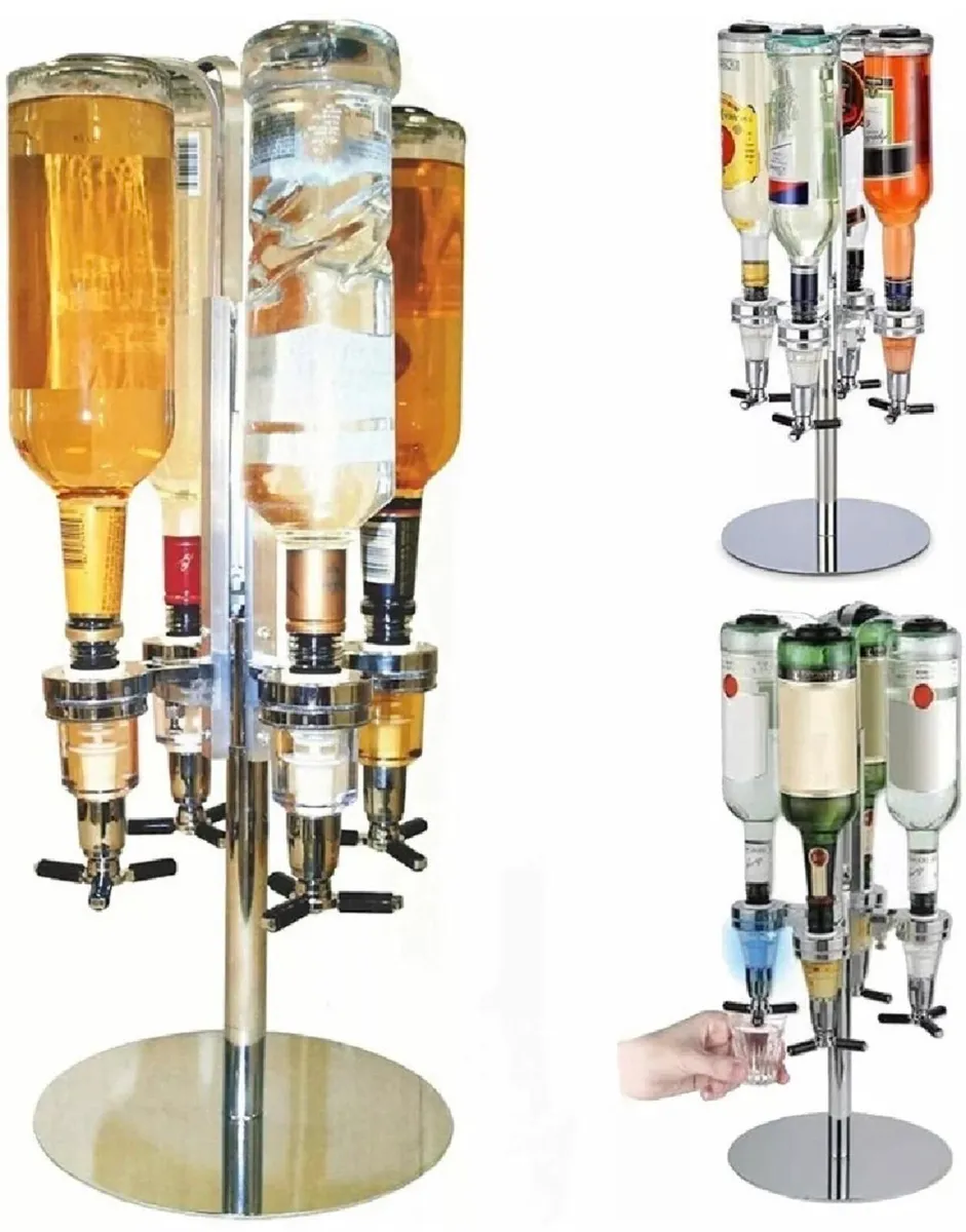 4 Bottle Rotary Home Bar Drinks Optic Dispenser - Image 1