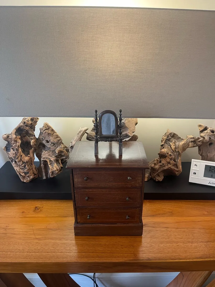 Antique Apprentice Chest & Cheval Mirror - Image 3