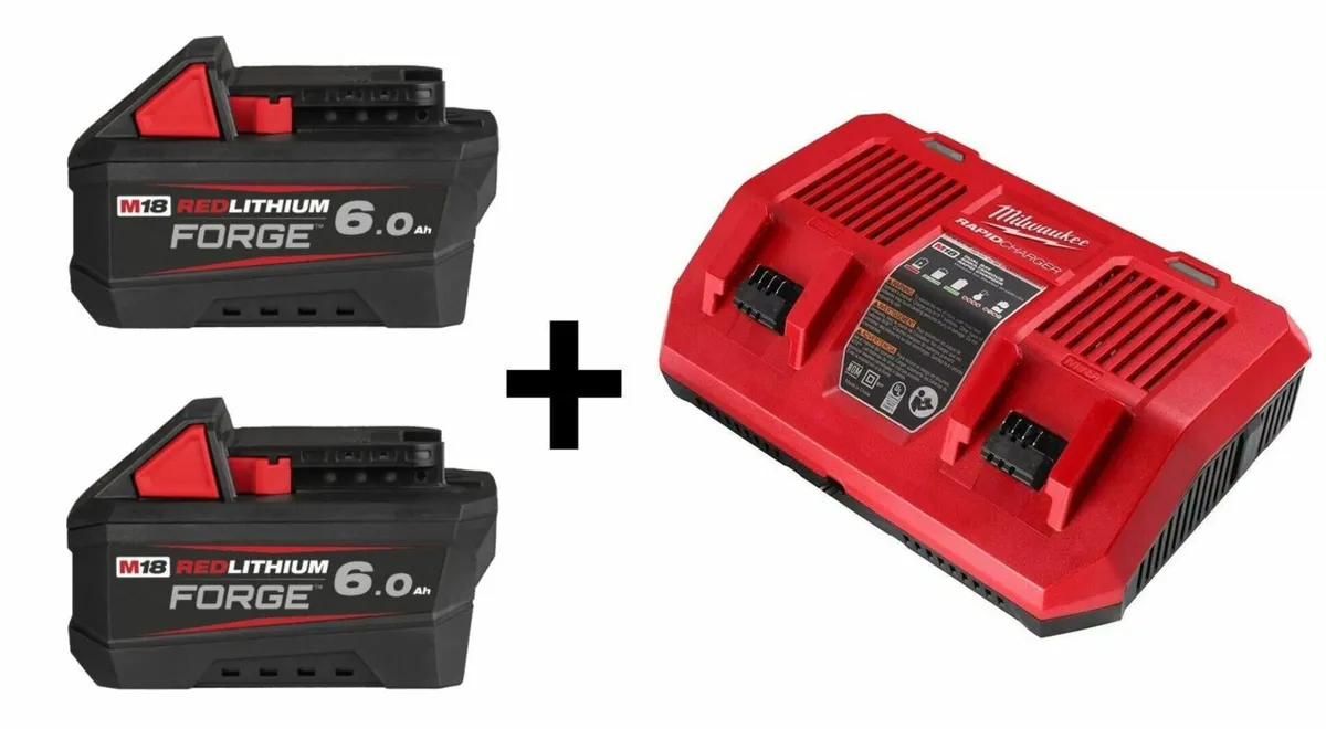 Milwaukee 6Ah Forge Batteries + Fast Charger - Image 3