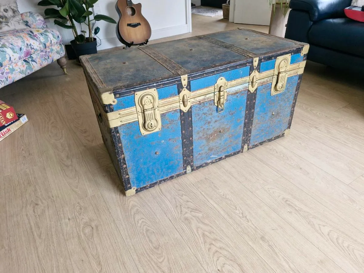 Vintage Metal Trunk - Image 1