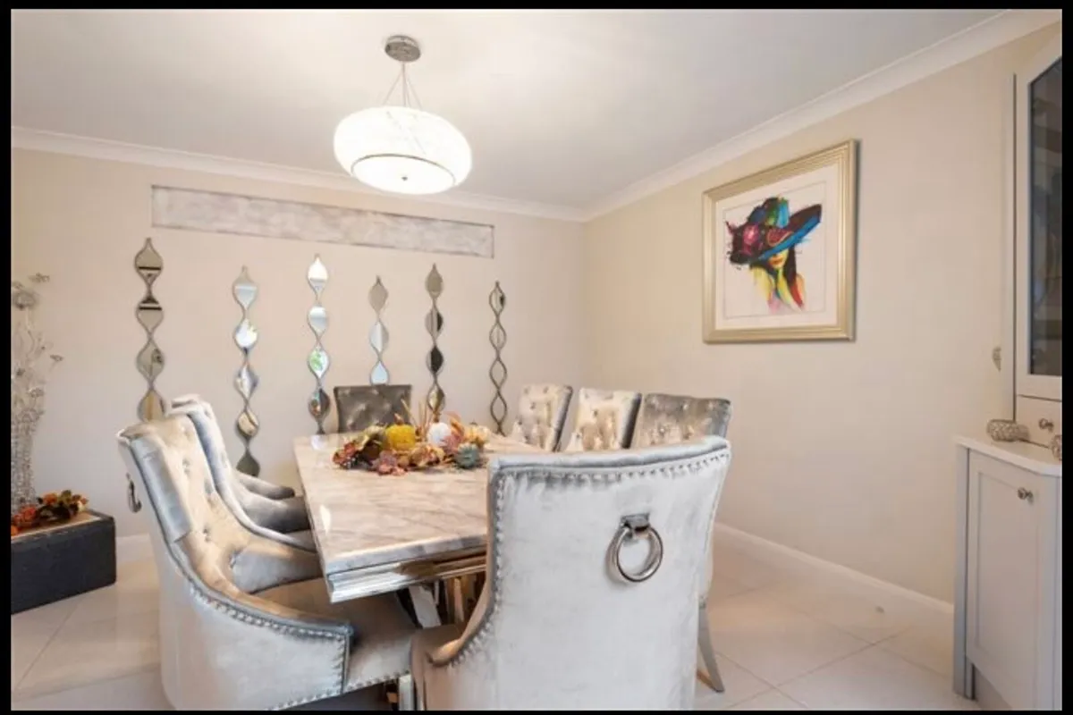 8 Seater marble table and 8 chairs - Image 1