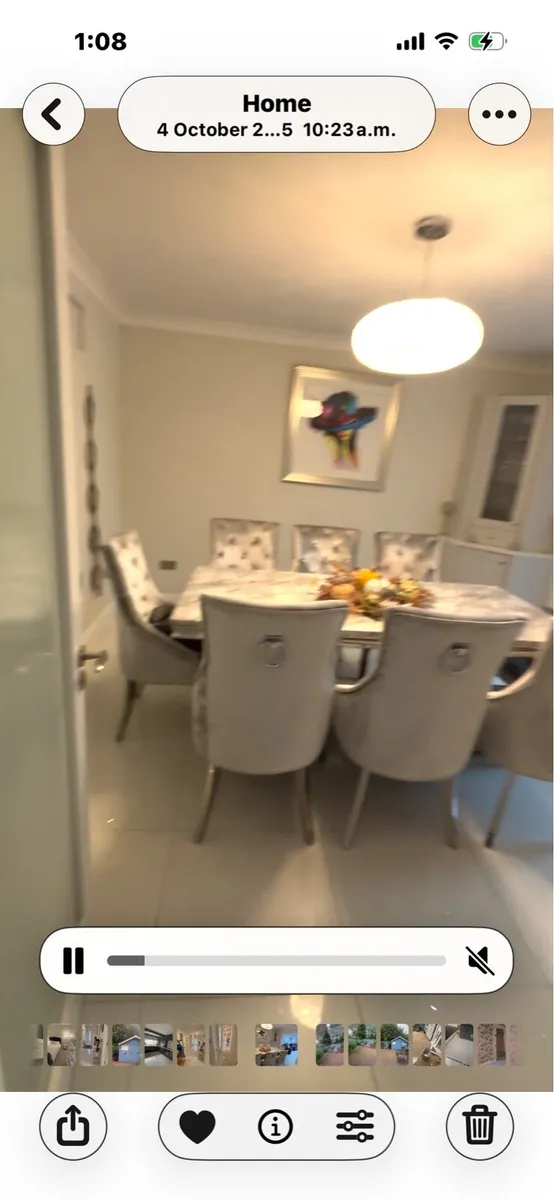 8 Seater marble table and 8 chairs - Image 2