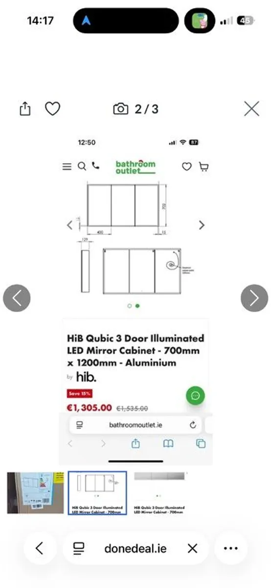 Large bathroom cabinet with storage - Image 2