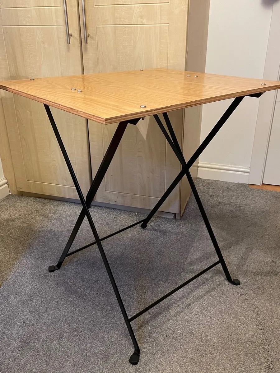 Folding Oak Ply Table and Chair - Image 3