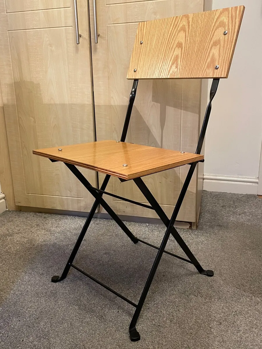Folding Oak Ply Table and Chair - Image 4