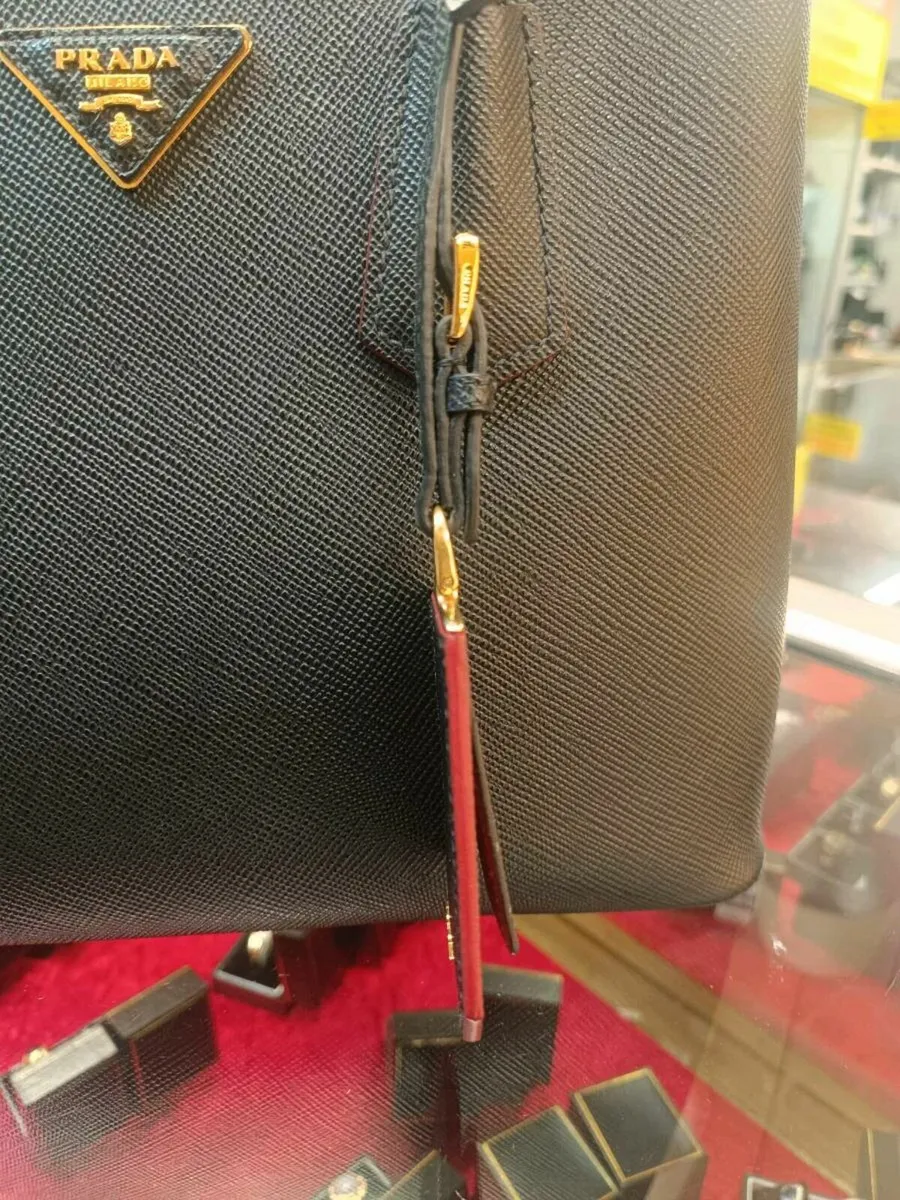 Prada Saffiano Leather Black/Red Bag - Image 3