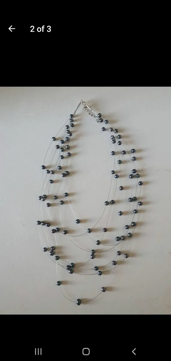 Jersey pearl floating pearl necklace - Image 2