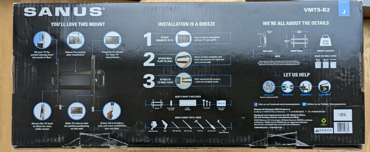 Tiltable TV Bracket - 37-55" TV - Image 1
