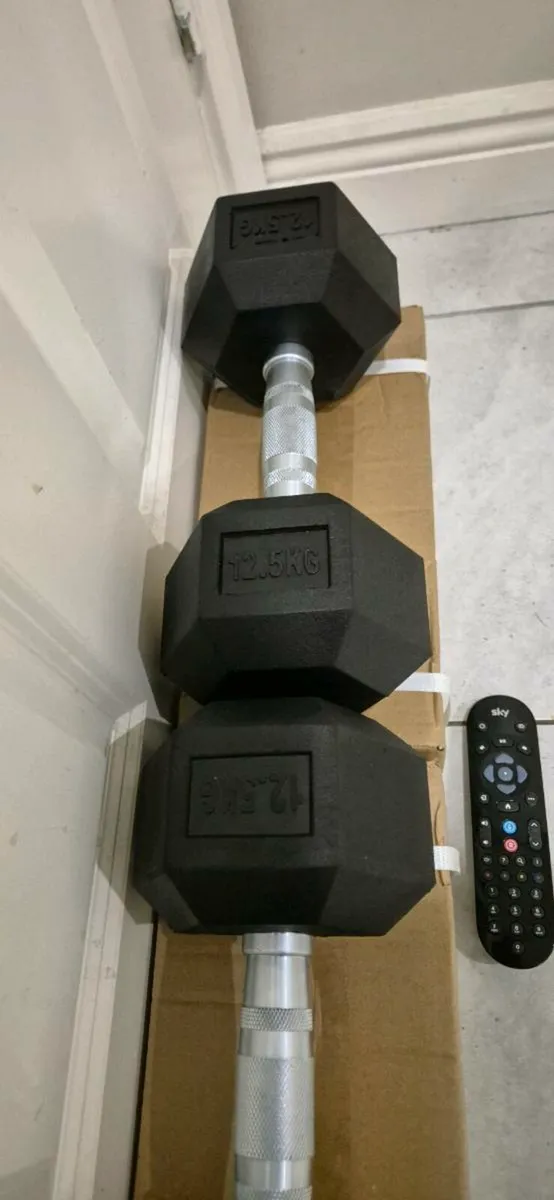 Brand new 2x12.5kilo hex dumbbells - Image 1