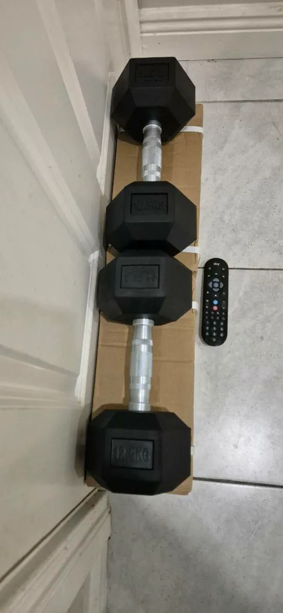 Brand new 2x12.5kilo hex dumbbells - Image 3