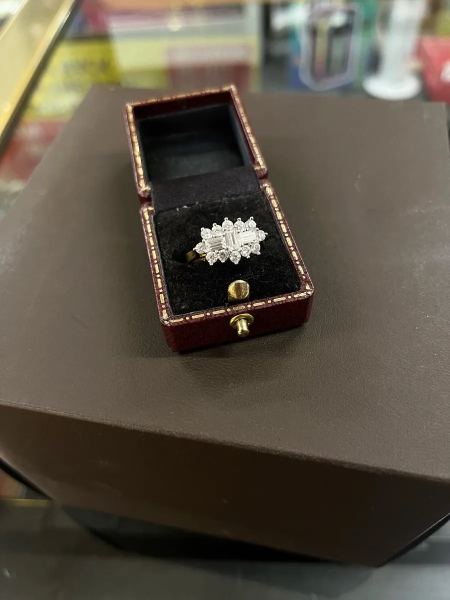 Silver gold plated CZ ring - Image 2