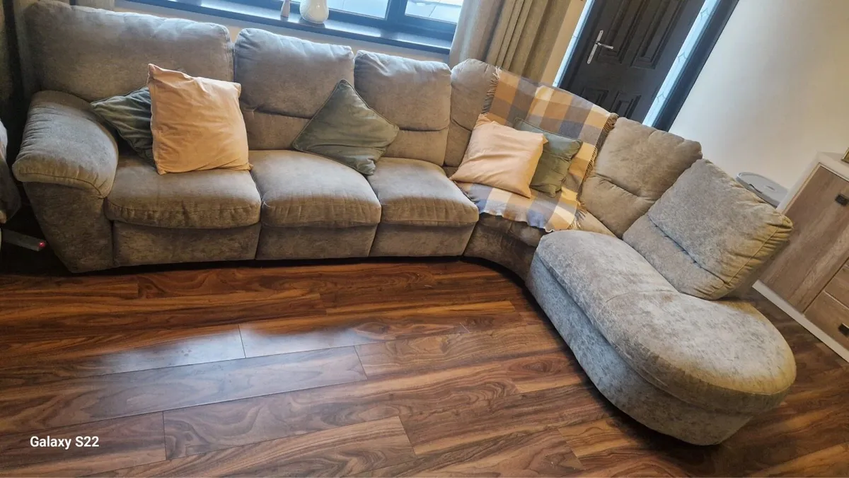 L shape couch with recliner - Image 2