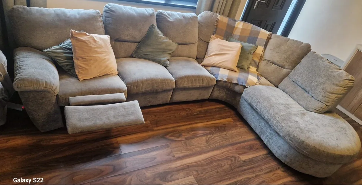 L shape couch with recliner - Image 3