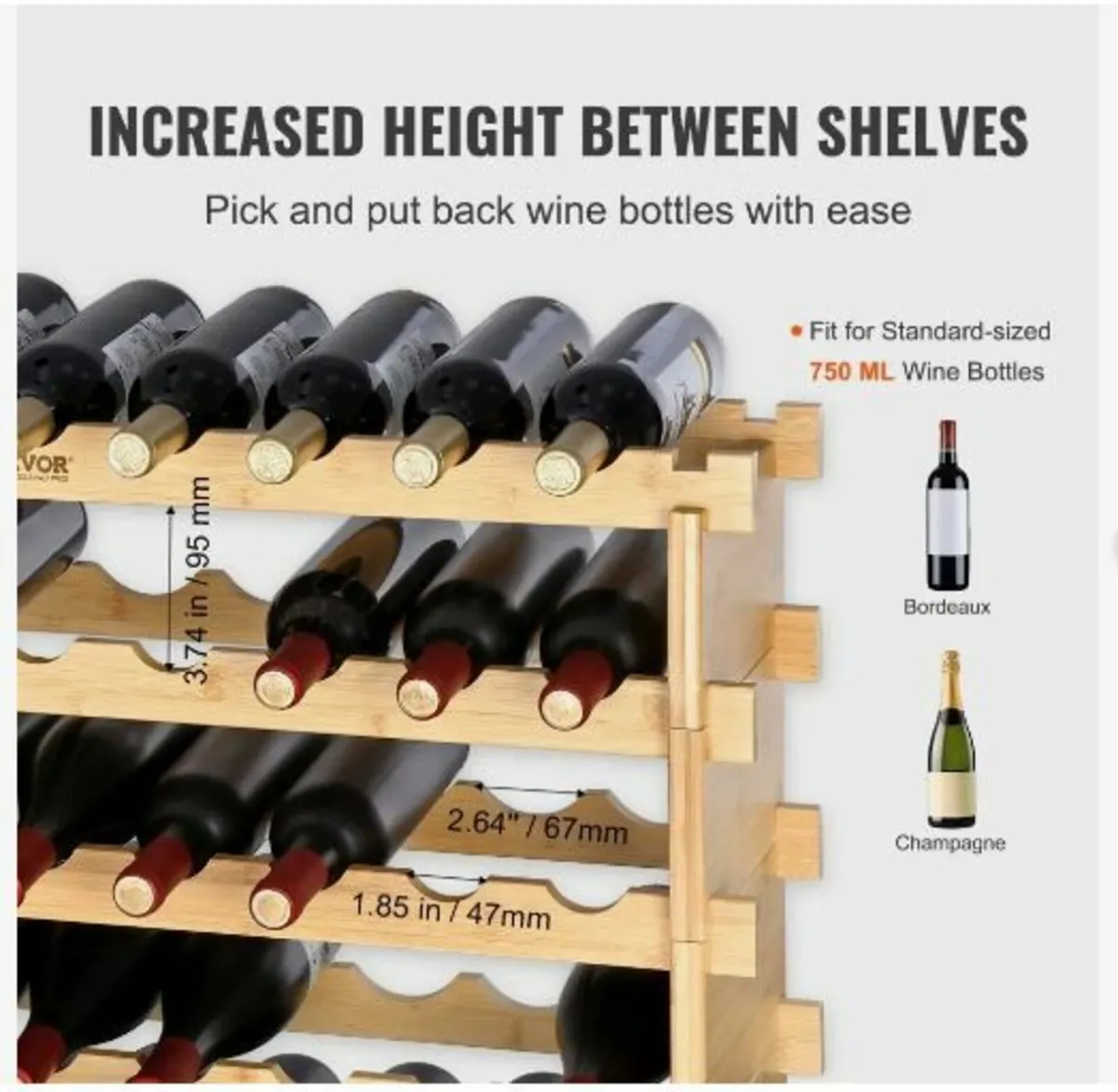 72 Bottle Stackable Modular Wine Rack - Image 2