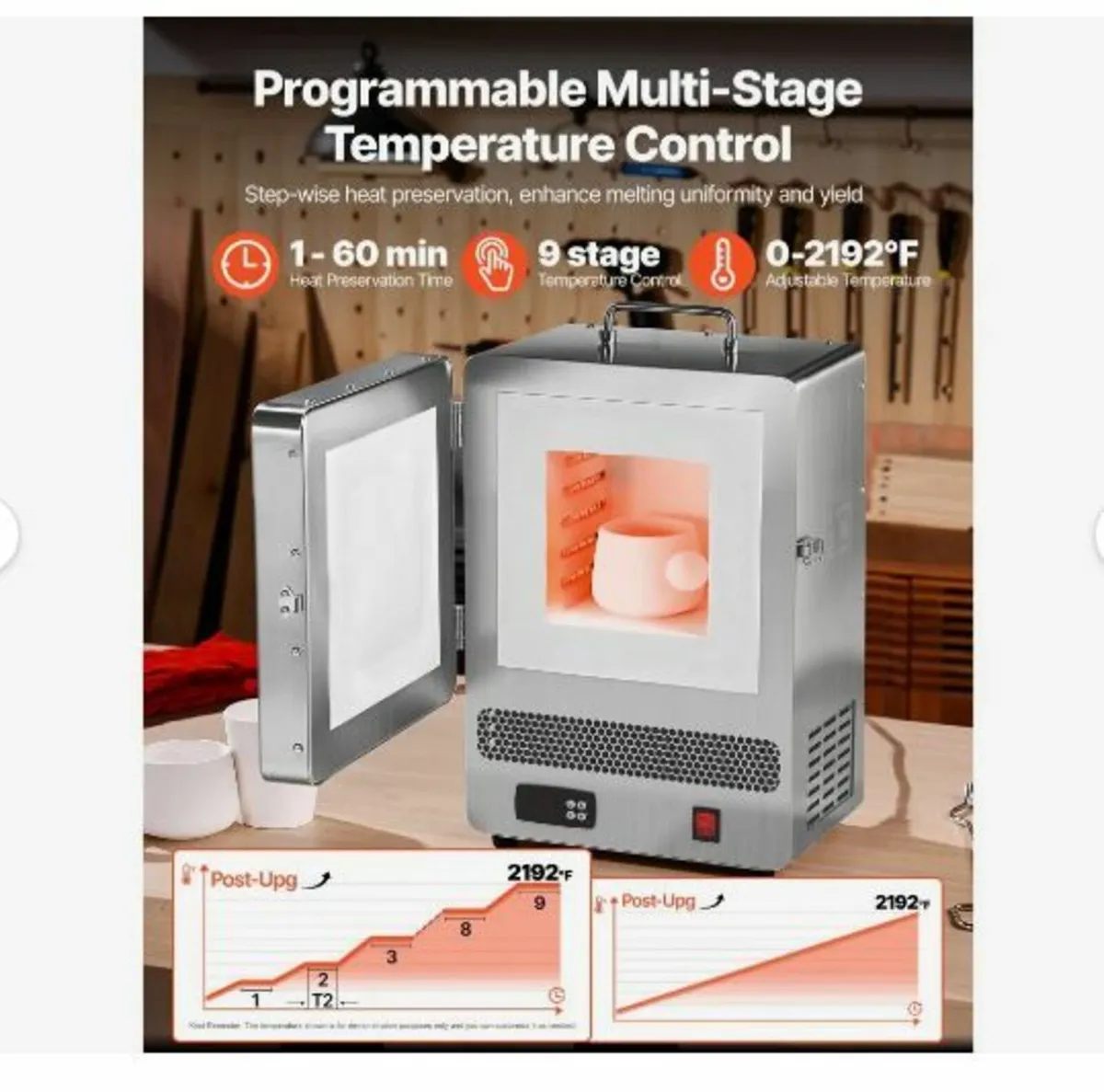 Tabletop Kiln Melter, 1500W Powerful Electric - Image 2