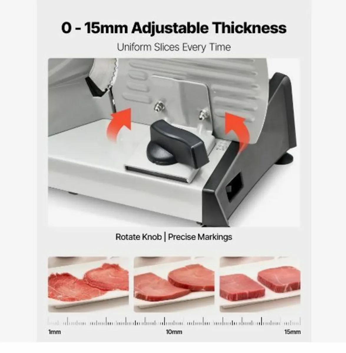 Meat Slicer, 200W Electric Deli Slicer Machine - Image 4