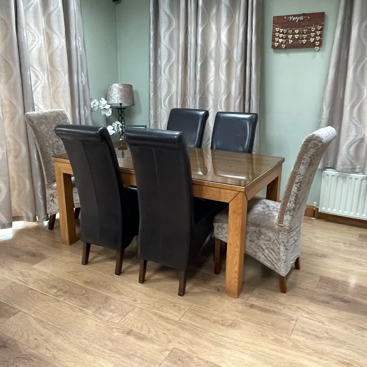 6x Dining room chairs,brown faux leather,high back - Image 2