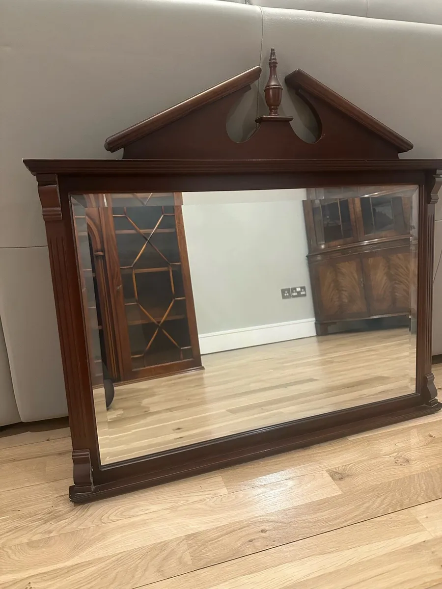 Mahogany framed mantle mirror - Image 2