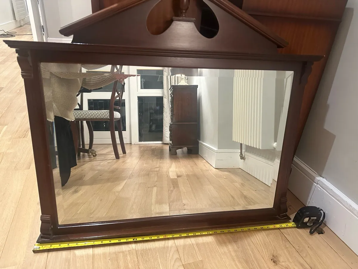 Mahogany framed mantle mirror - Image 3