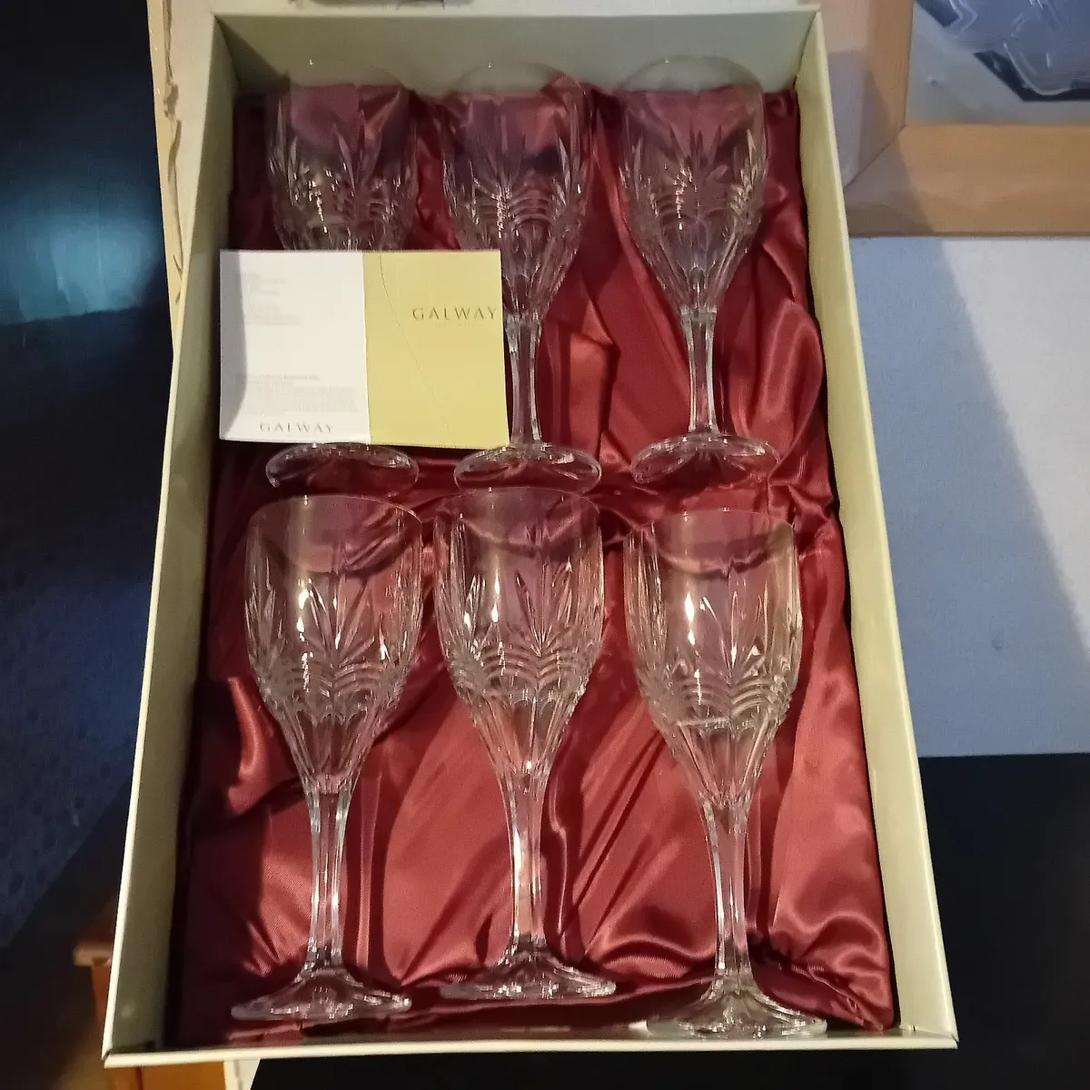 A Set of 6 Galway Crystal wine Glasses