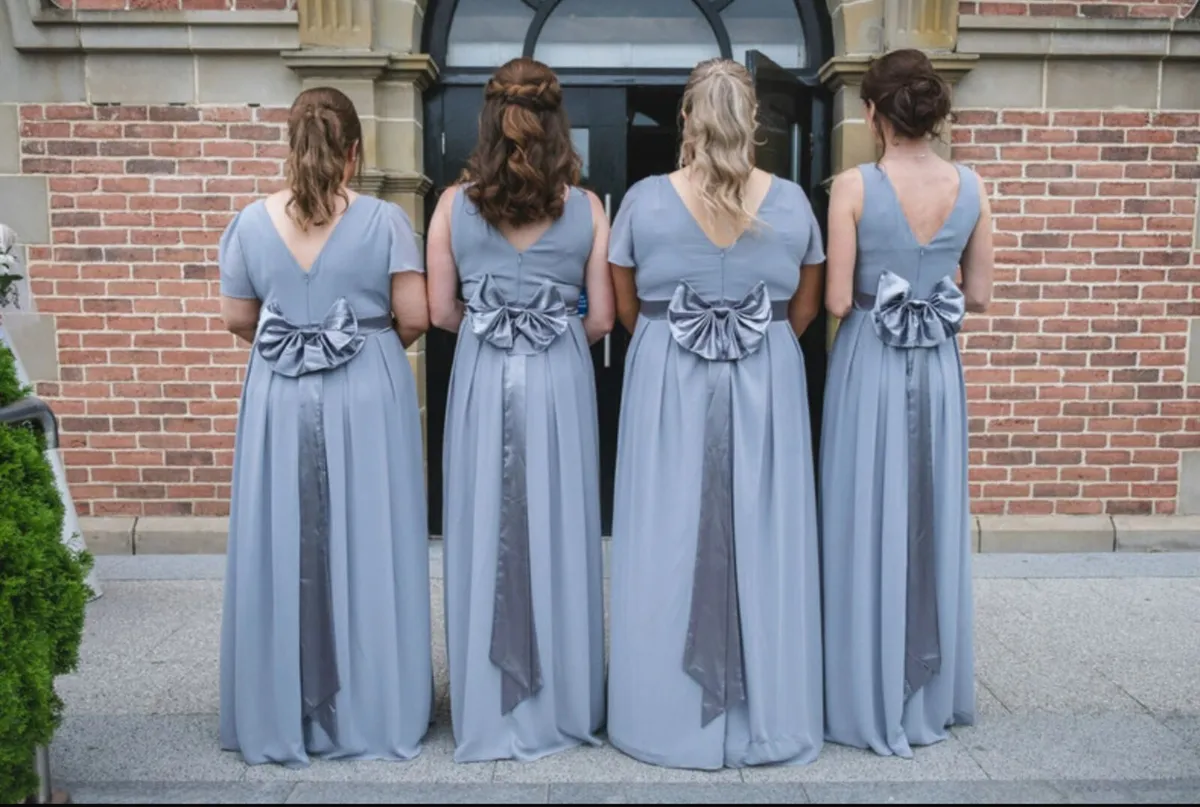 4 x Dusty blue bridesmaid dresses - Image 1