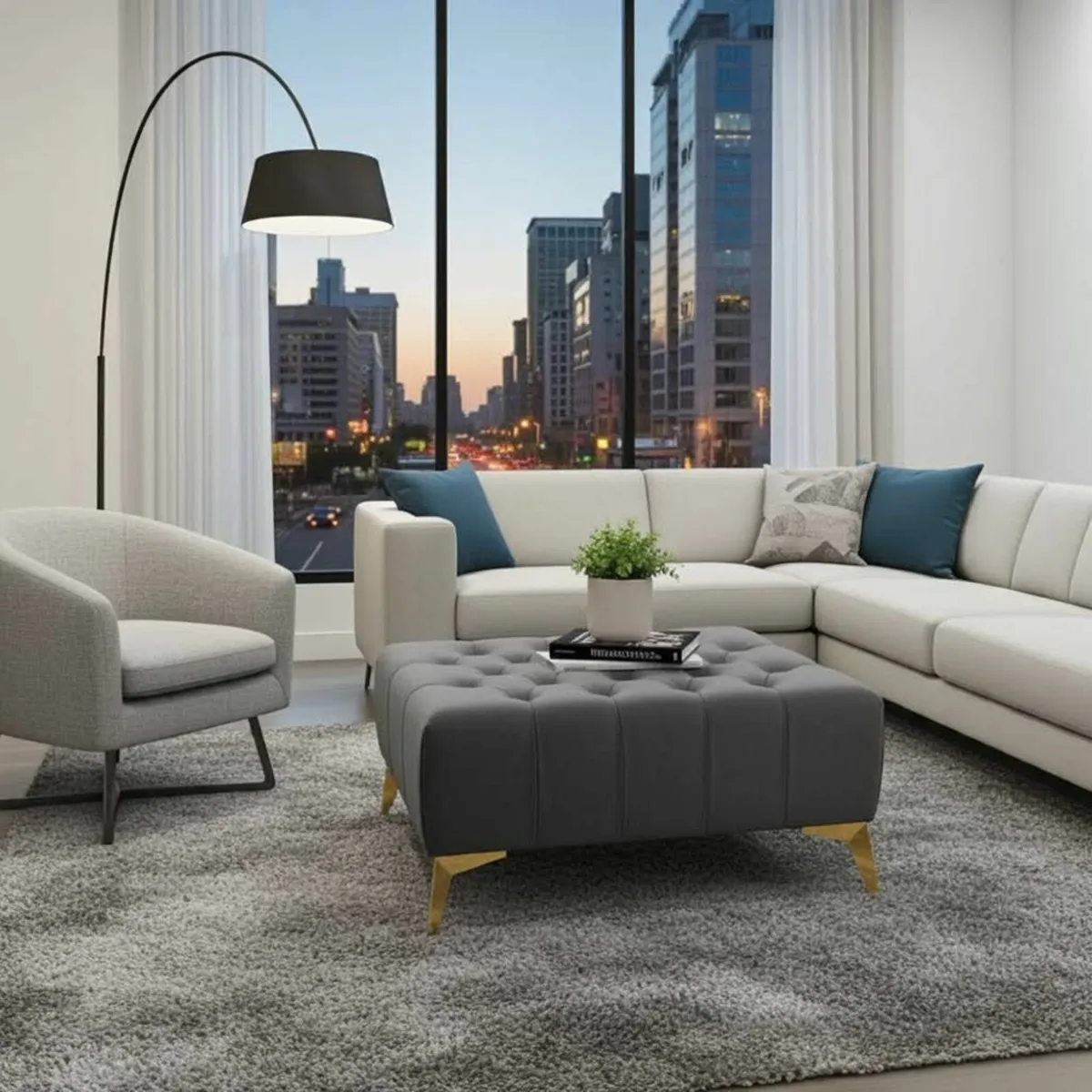 Velvet Chesterfield Lux Coffee Table - Image 1