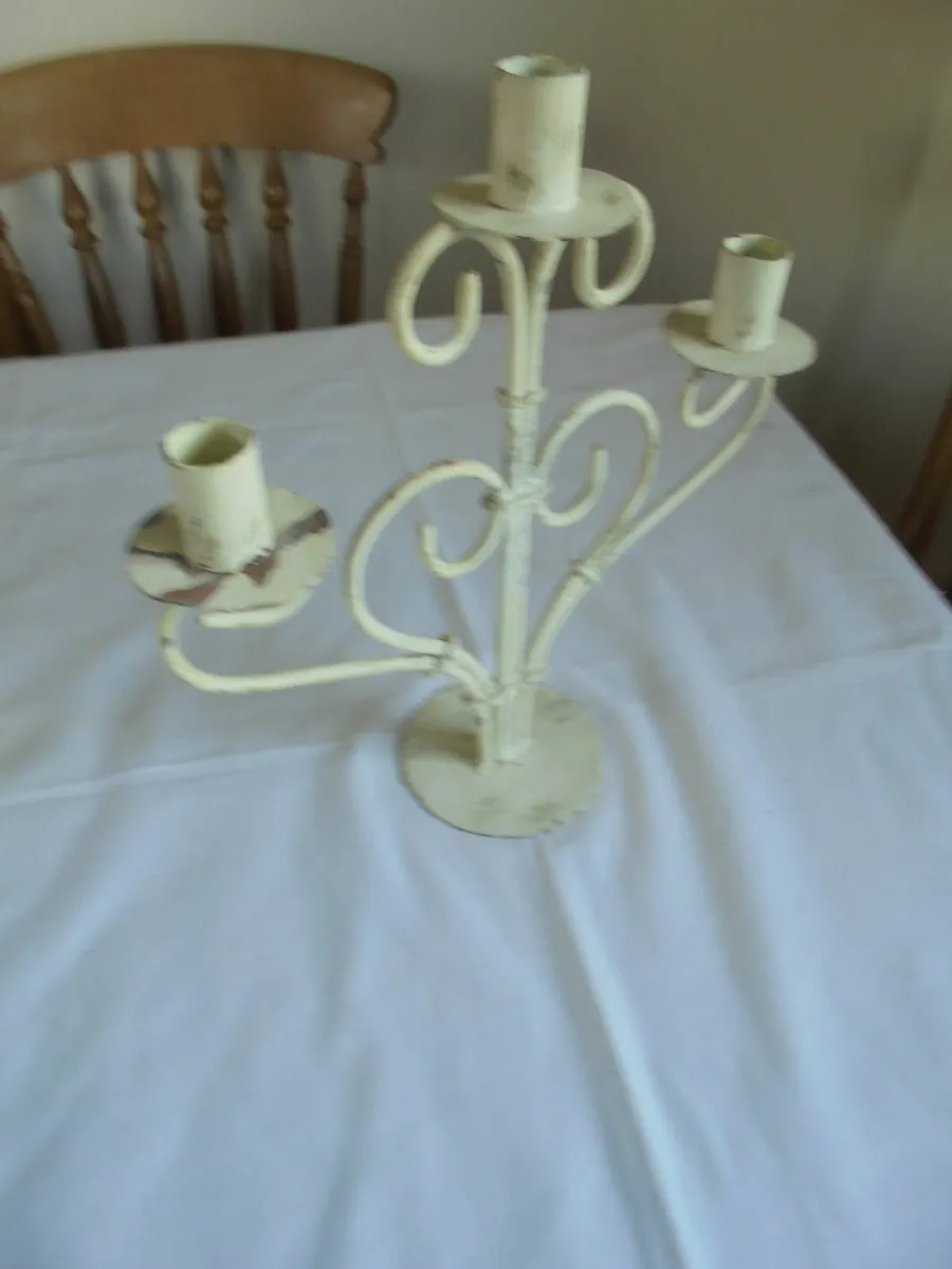 Vintage/Shabby Chic Candelabras x 2 for Sale - Image 4