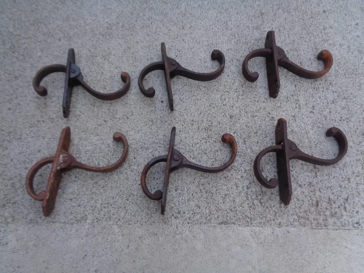 Vintage Metal Door Handles x 6 for Sale - Image 2