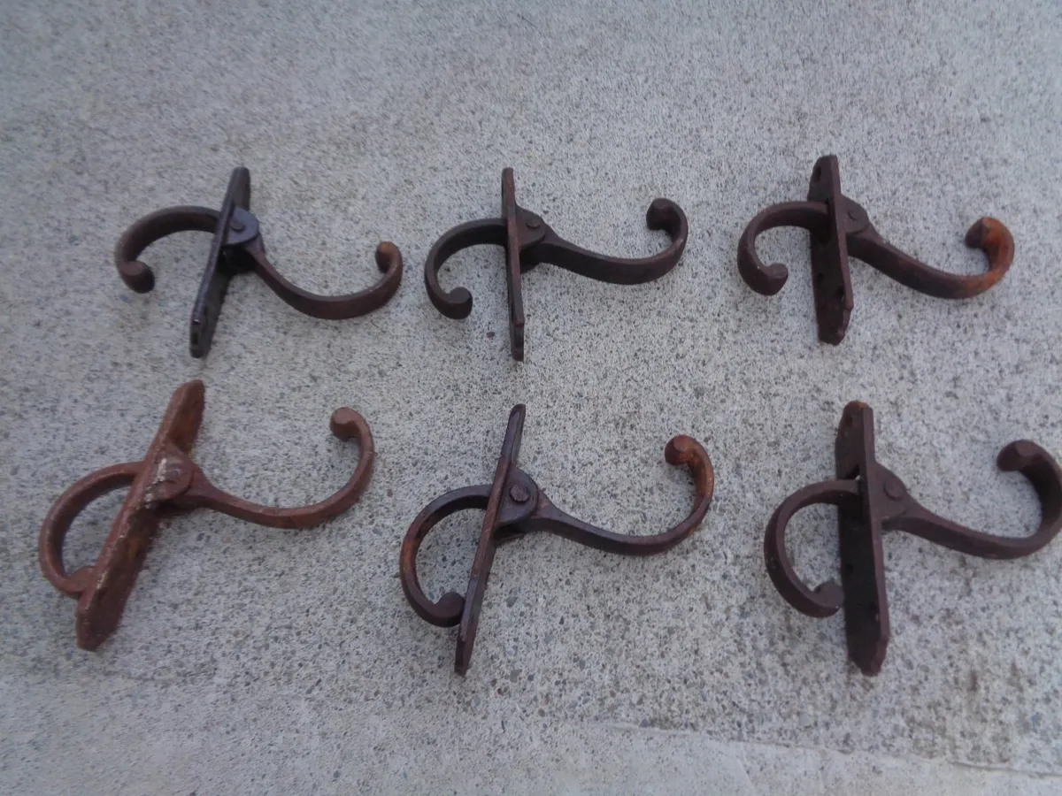 Vintage Metal Door Handles x 6 for Sale - Image 3