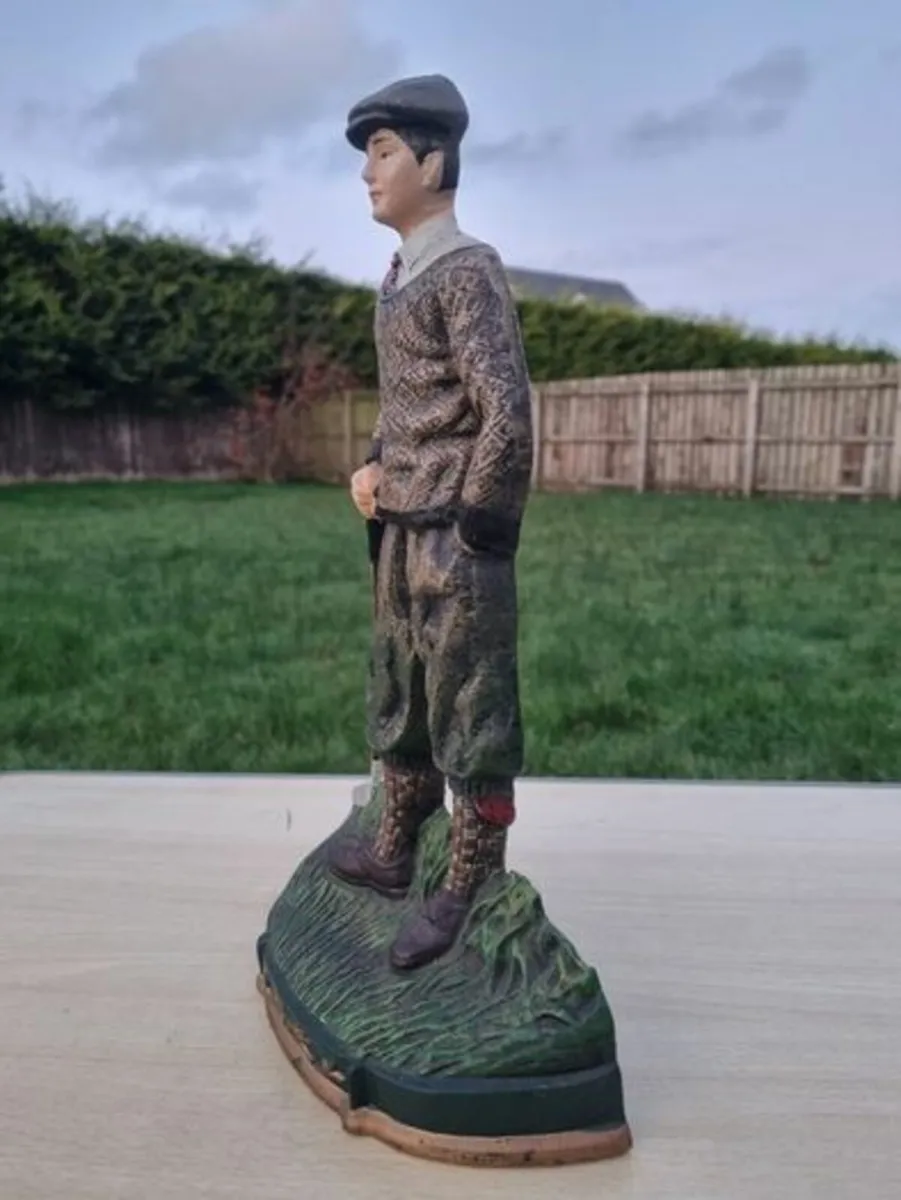 Vintage Large Cast Iron Golfer Door Stop - Image 4