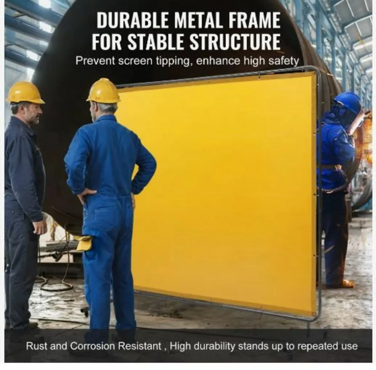 Welding Screen with Frame, 6' x 8' Welding Curtain - Image 4