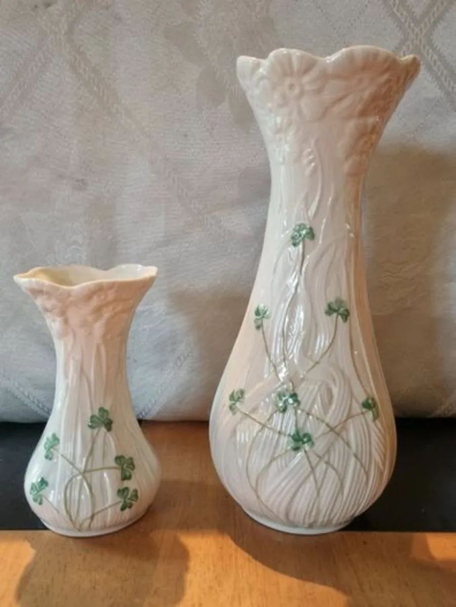 Belleek two vases - Image 2