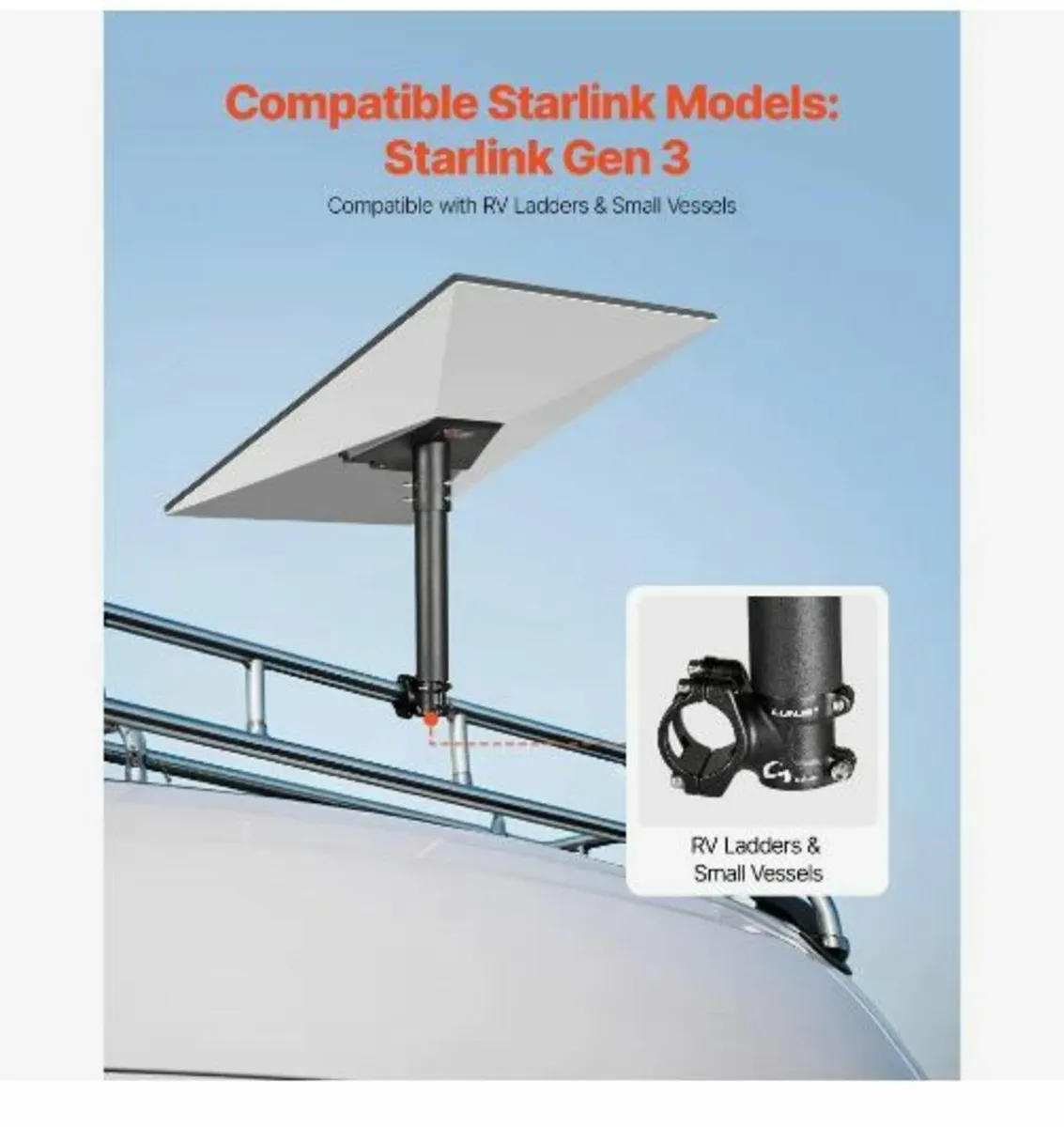 Starlink RV Ladder Mount, 360°Adjustable Angle - Image 2