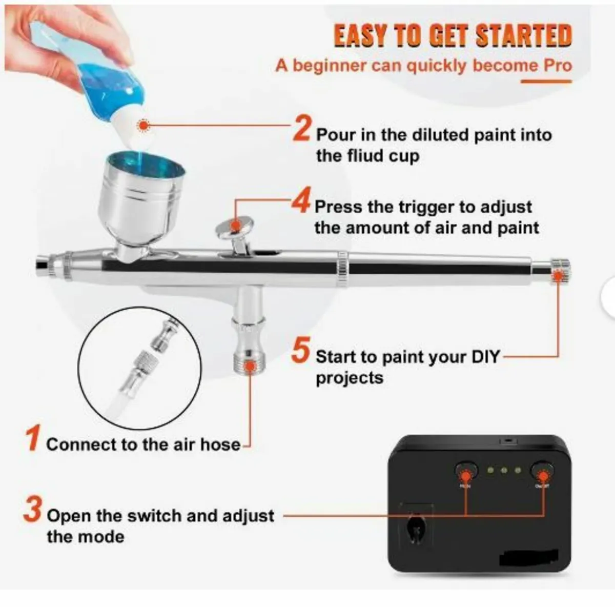 Airbrush Kit, Portable Airbrush Set - Image 4