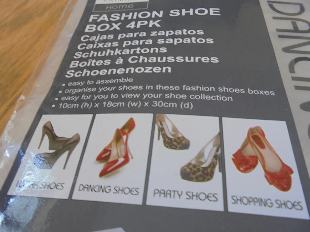 Pkt. of 4 Shoe Storage Boxes for Sale - Image 3