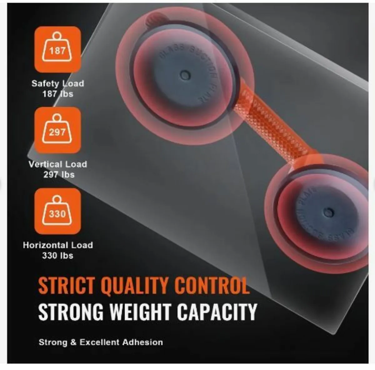 Glass Suction Cup, 11.9 cm 2 Pack - Image 2