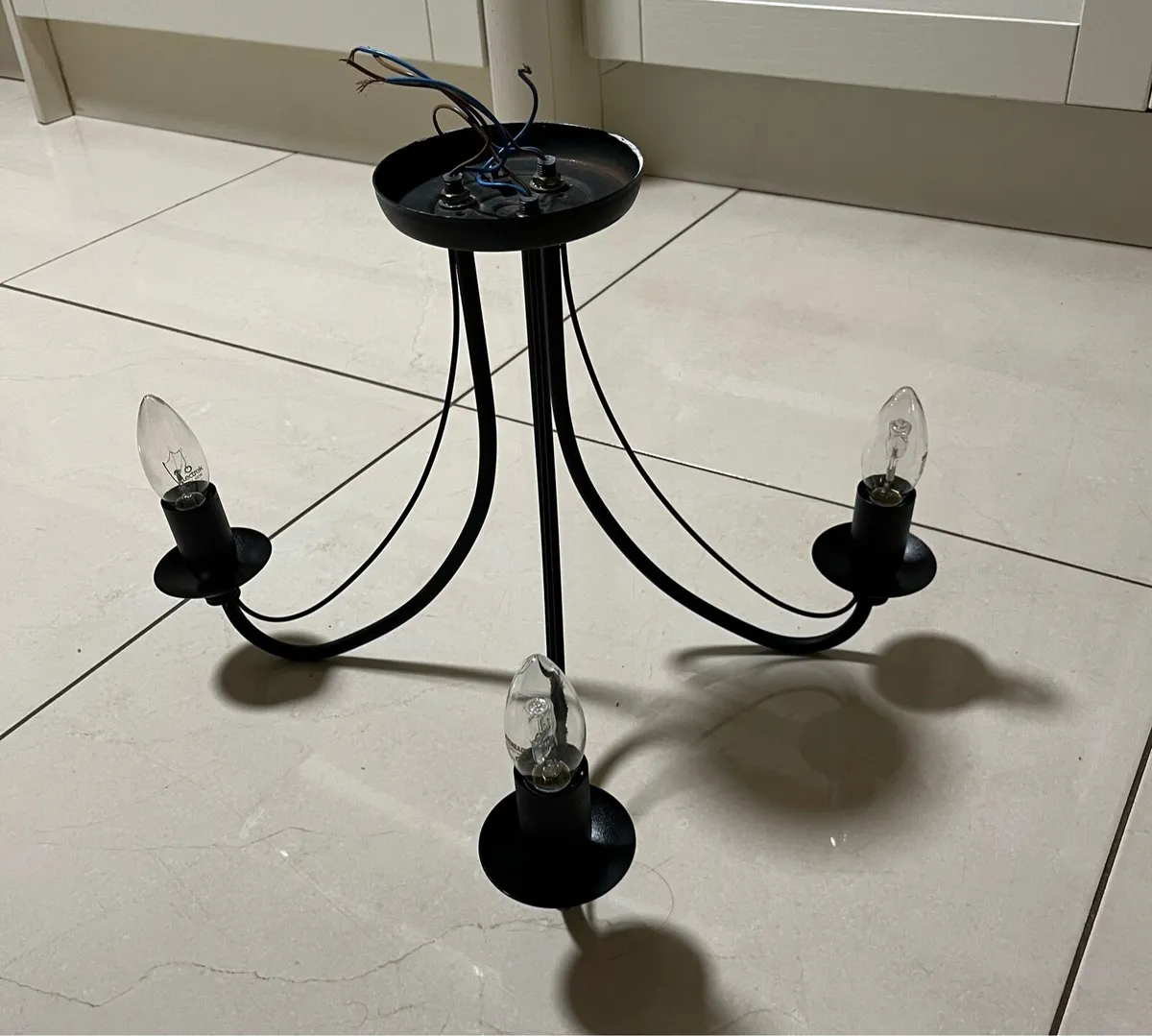 Black 3 Light Ceiling Fitting - Image 2