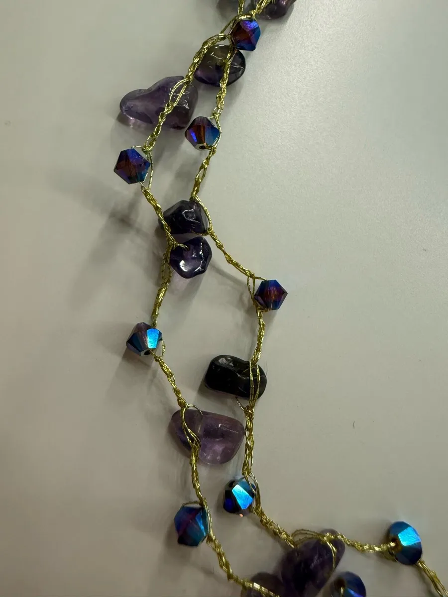 Silver necklace 925  with amethyst stones - Image 3