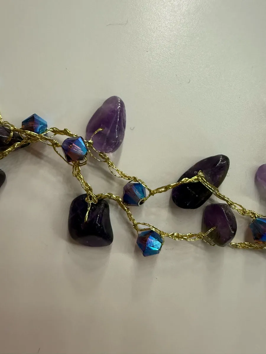 Silver necklace 925  with amethyst stones - Image 2