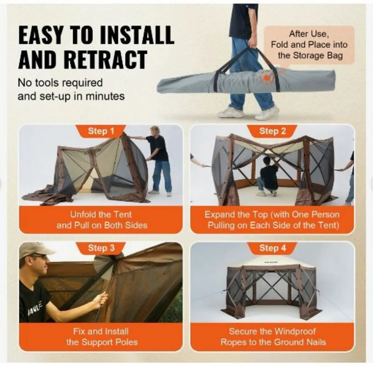 Pop Up Gazebo Tent, Pop-Up Screen - Image 4