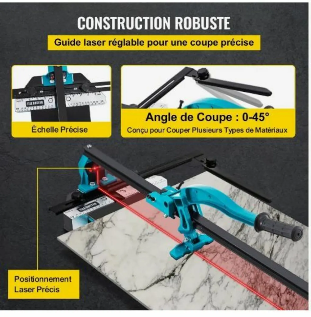 47 Inch Tile Cutter Single Rail Double Brackets - Image 1