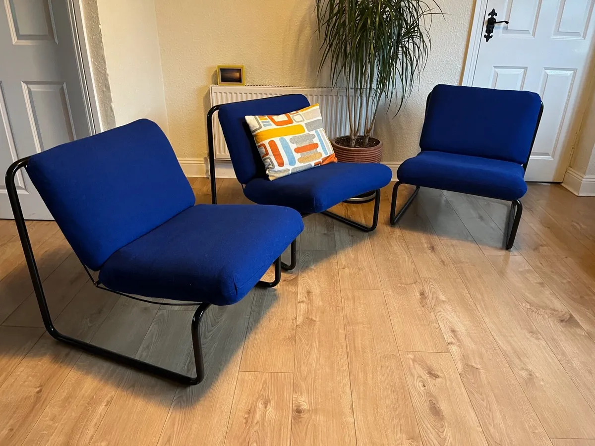 3 armchairs vintage 70s 80s - Image 2