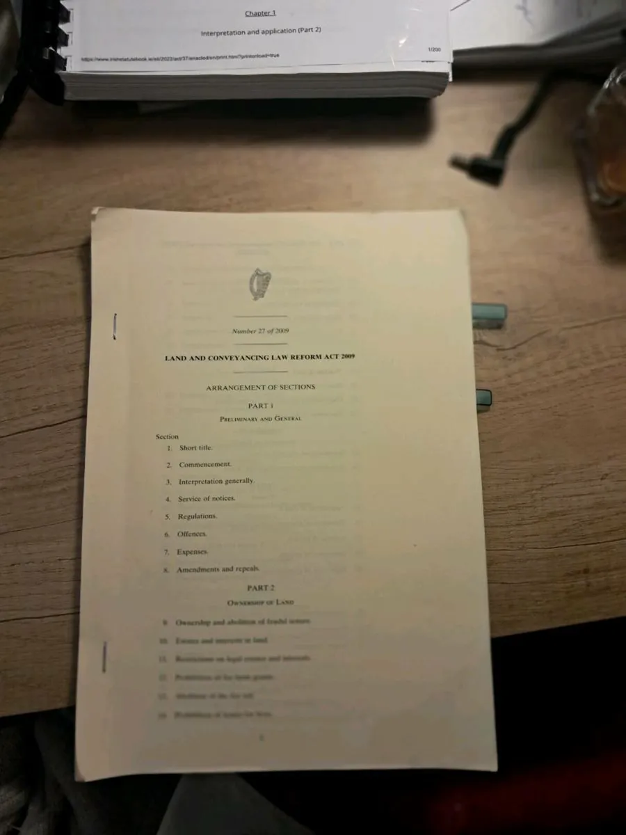 FE1 - Land & Conveyancing Act 2009 - Image 1