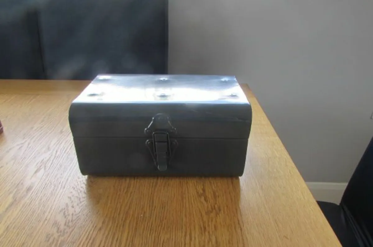Retro Metal Storage Box for Sale - Image 1