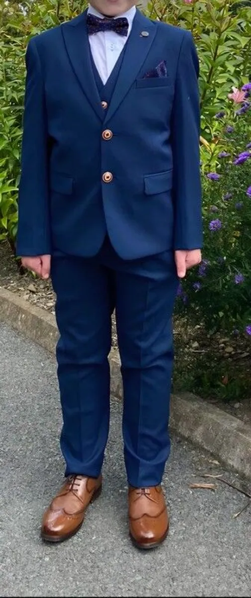 Boys Navy Mark Darcy Suit - Image 2