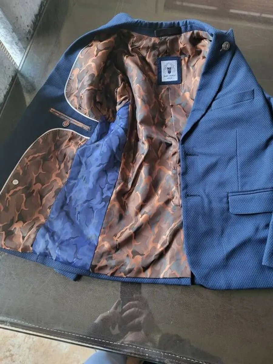 Boys Navy Mark Darcy Suit - Image 3